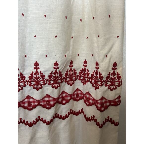 Vintage 60s 70s Maternity Maxi Dress Dan Howard Empire Waist Embroidery Cottage - Picture 3 of 16